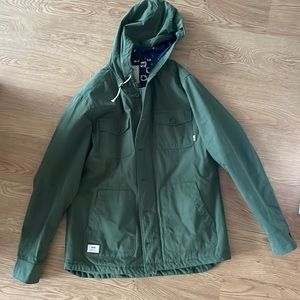 Vans green cargo rain jacket